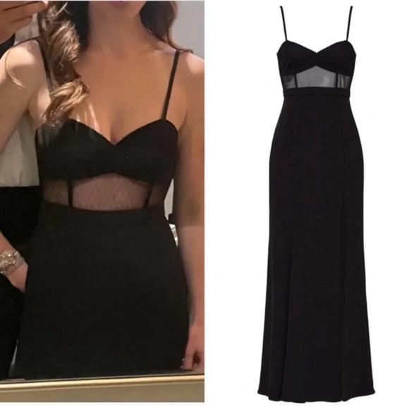 Fame & Partners Francesca Mesh Gown Maxi Dress in Black - Picture 3 of 11